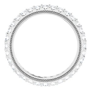 14K White 1 CTW Natural Diamond Eternity Band Size 7.5