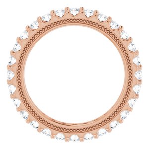 14K Rose 7/8 CTW Natural Diamond Eternity Band Size 4