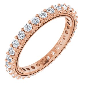14K Rose 3/4 CTW Natural Diamond Eternity Band Size 6