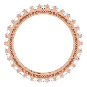 14K Rose 3/4 CTW Natural Diamond Eternity Band Size 6