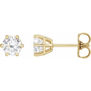 14K Yellow Gold 1 CTW Natural Diamond Stud Earrings