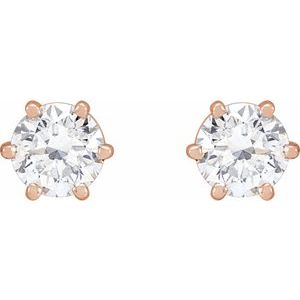 14K Rose Gold 1 CTW Natural Diamond Stud Earrings – image 2