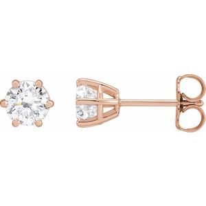 14K Rose Gold 1 CTW Natural Diamond Stud Earrings