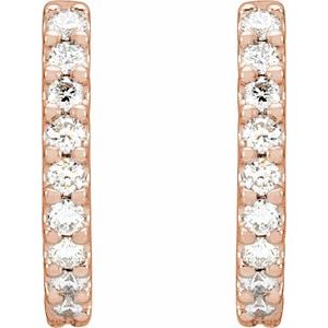 14K Rose Gold 1/3 CTW Natural Diamond 12.6 mm Hoop Earrings – image 2