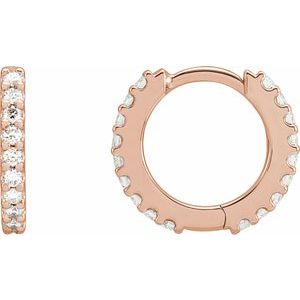 14K Rose Gold 1/6 CTW Natural Diamond 12.6 mm Hoop Earring