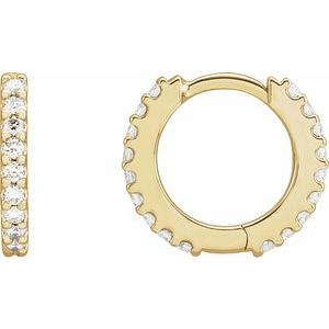 14K Yellow Gold 1/3 CTW Natural Diamond 12.6 mm Hoop Earrings