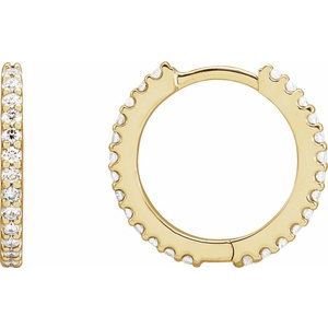 14K Yellow Gold 1/5 CTW Natural Diamond 16 mm Hoop Earring