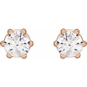 14K Rose Gold 1/5 CTW Natural Diamond Stud Earrings – image 2