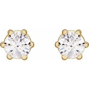 14K Yellow Gold 1/6 CTW Lab-Grown Diamond Earrings – image 2