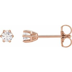 14K Rose Gold 1/5 CTW Natural Diamond Stud Earrings