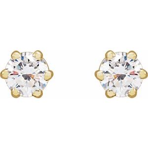 14K Yellow Gold 1/4 CTW Natural Diamond Stud Earrings – image 2