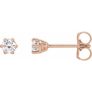 14K Rose Gold 1/4 CTW Natural Diamond Stud Earrings