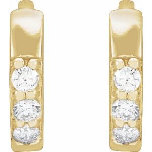 14K Yellow .05 CTW Natural Diamond Hinged 8 mm Hoop Earrings