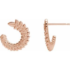 14K Rose Gold Right Accented Front-Back Hoop Earring Mounting