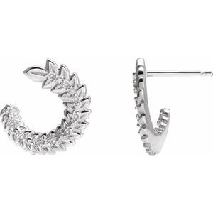 Platinum Right Accented Front-Back Hoop Earring Mounting