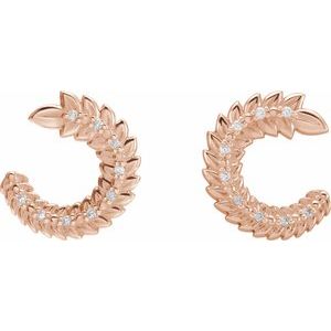 14K Rose Gold .07 CTW Natural Diamond Front-Back Hoop Earrings