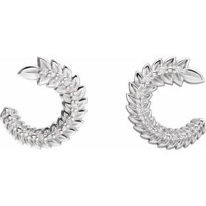 Platinum .07 CTW Natural Diamond Front-Back Hoop Earrings – image 2