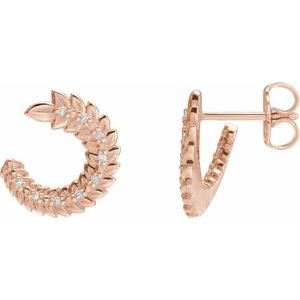 14K Rose Gold .07 CTW Natural Diamond Front-Back Hoop Earrings