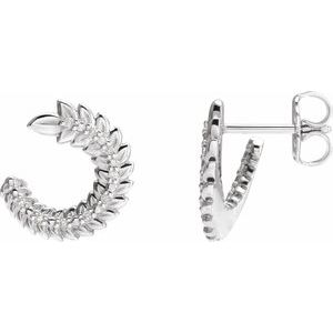 Platinum .07 CTW Natural Diamond Front-Back Hoop Earrings