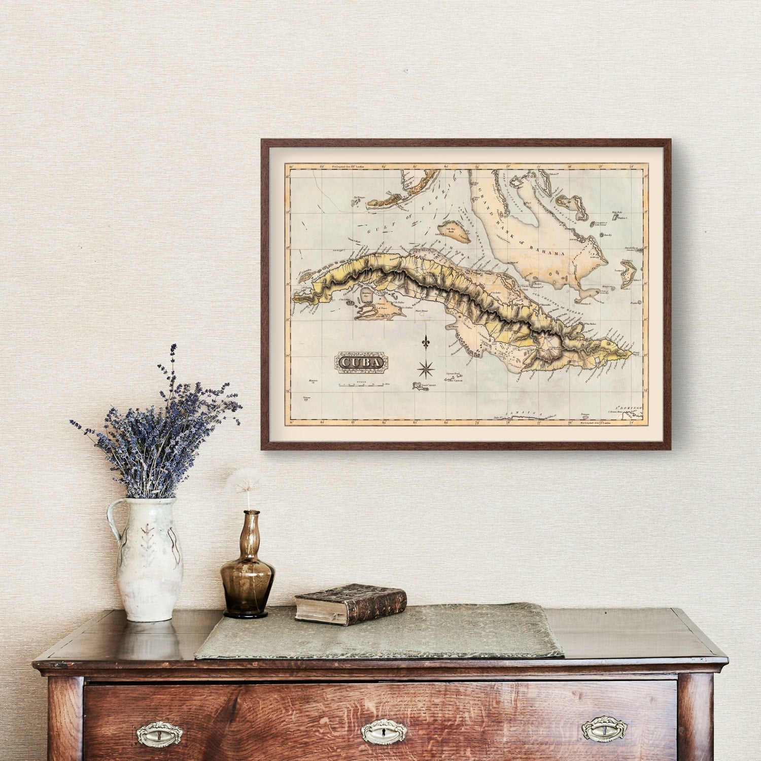 Vintage Map of Cuba 1823