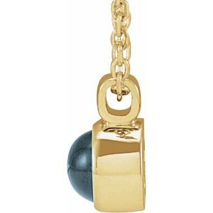 14K Yellow Gold Natural London Blue Topaz Bezel-Set 16-18" Necklace