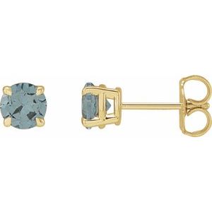 14K Yellow Gold Gray Spinel Earrings