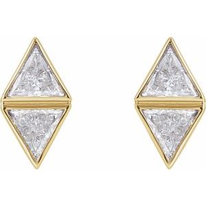 14K Yellow Gold 5/8 CTW Natural Diamond Two-Stone Bezel-Set Earrings – image 2