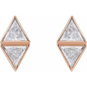 14K Rose Gold 5/8 CTW Natural Diamond Two-Stone Bezel-Set Earrings – image 2