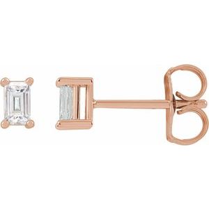 14K Rose Gold 1/5 CTW Natural Diamond Stud Earrings