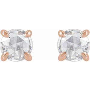 14K Rose Gold 1/2 CTW Rose-Cut Natural Diamond Stud Earrings – image 2
