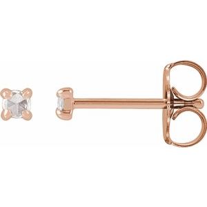 14K Rose Gold .05 CTW Rose-Cut Natural Diamond Stud Earrings
