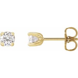 14K Yellow Gold 1/2 CTW Natural Diamond Stud Earrings