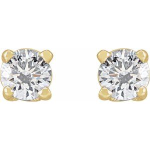 14K Yellow Gold 1/5 CTW Natural Diamond Stud Earrings – image 2