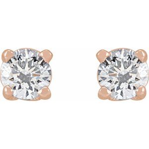 14K Rose Gold 1/5 CTW Natural Diamond Stud Earrings – image 2