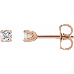 14K Rose Gold 1/5 CTW Natural Diamond Stud Earrings