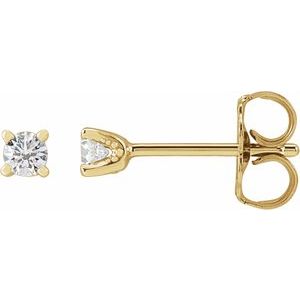 14K Yellow Gold 1/8 CTW Natural Diamond Stud Earrings