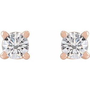 14K Rose Gold 1/8 CTW Lab-Grown Diamond Stud Earrings – image 2