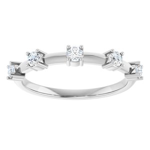 Platinum 1/3 CTW Natural Diamond Knife-Edge Anniversary Band