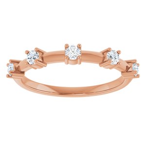 14K Rose 1/3 CTW Natural Diamond Knife-Edge Anniversary Band