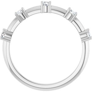 14K White 1/3 CTW Natural Diamond Knife-Edge Anniversary Band