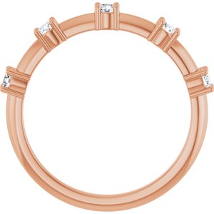 14K Rose 1/3 CTW Natural Diamond Knife-Edge Anniversary Band
