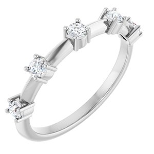 Platinum 1/3 CTW Natural Diamond Knife-Edge Anniversary Band