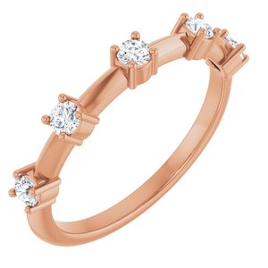 14K Rose 1/3 CTW Natural Diamond Knife-Edge Anniversary Band