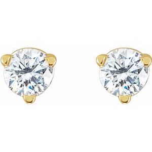 14K Yellow Gold .06 CTW Natural Diamond Earrings – image 2