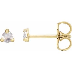 14K Yellow Gold .08 CTW Rose-Cut Natural Diamond Stud Earrings