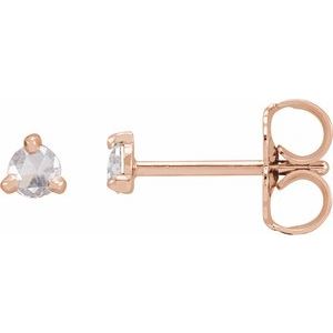 14K Rose Gold .08 CTW Rose-Cut Natural Diamond Stud Earrings