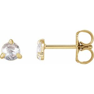14K Yellow Gold 1/5 CTW Rose-Cut Natural Diamond Stud Earrings