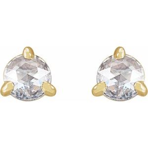 14K Yellow Gold 1/5 CTW Rose-Cut Natural Diamond Stud Earrings – image 2