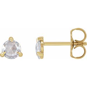 14K Yellow Gold 1/4 CTW Rose-Cut Natural Diamond Stud Earrings