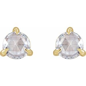 14K Yellow Gold 1/4 CTW Rose-Cut Natural Diamond Stud Earrings – image 2